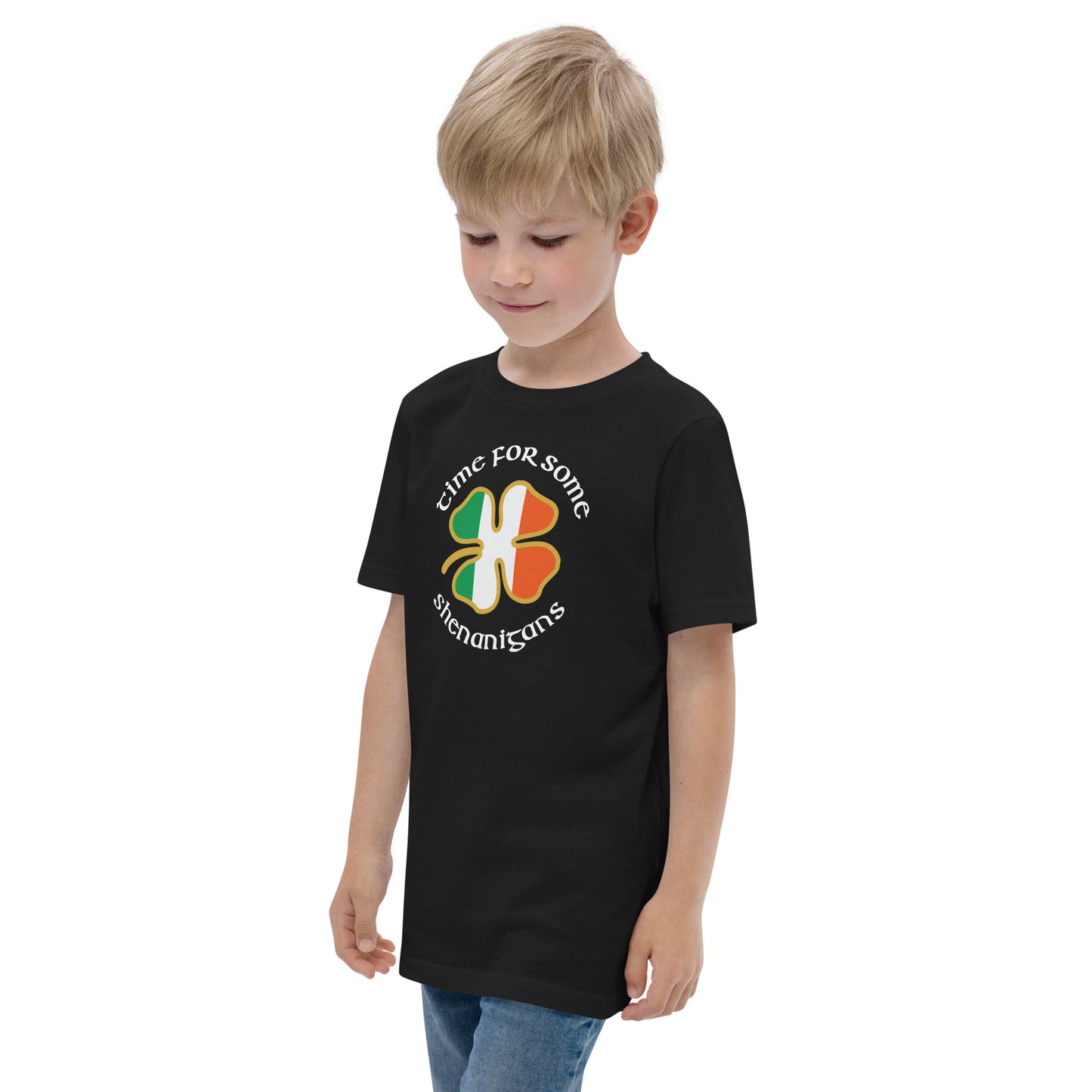 Funny Time For Some Shenanigans Irish Flag St. Patrick's Day Youth Jersey T-Shirt