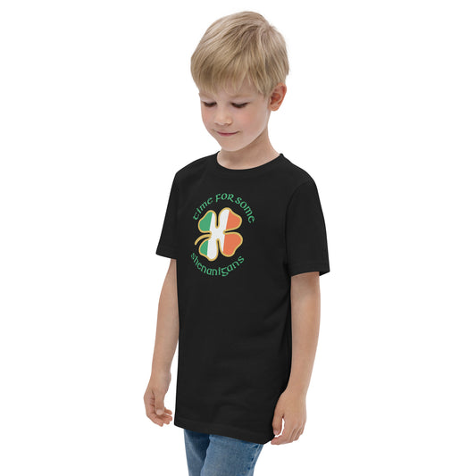 Funny Time For Some Shenanigans Irish Flag St. Patrick's Day Youth Jersey T-Shirt