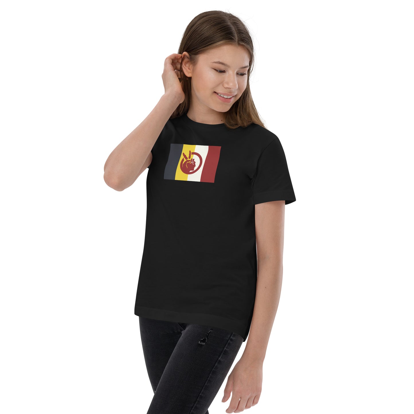 American Indian Movement Pride Flag Ancestry Native Tribe Youth Jersey T-Shirt