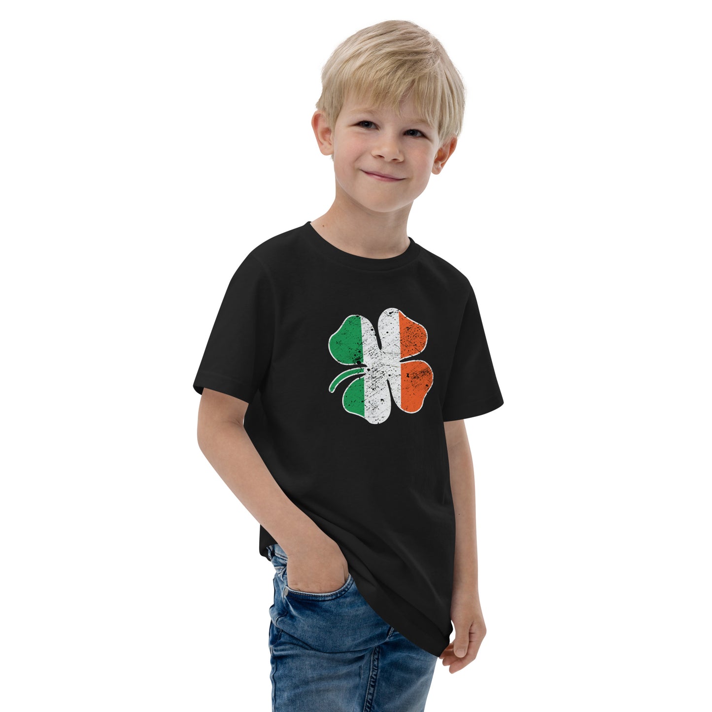 St. Patrick's Day Irish Flag Clover Shamrock Youth Jersey T-Shirt