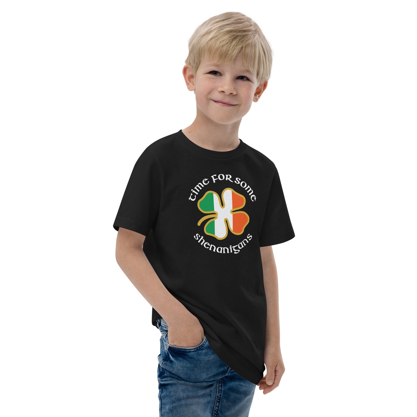 Funny Time For Some Shenanigans Irish Flag St. Patrick's Day Youth Jersey T-Shirt