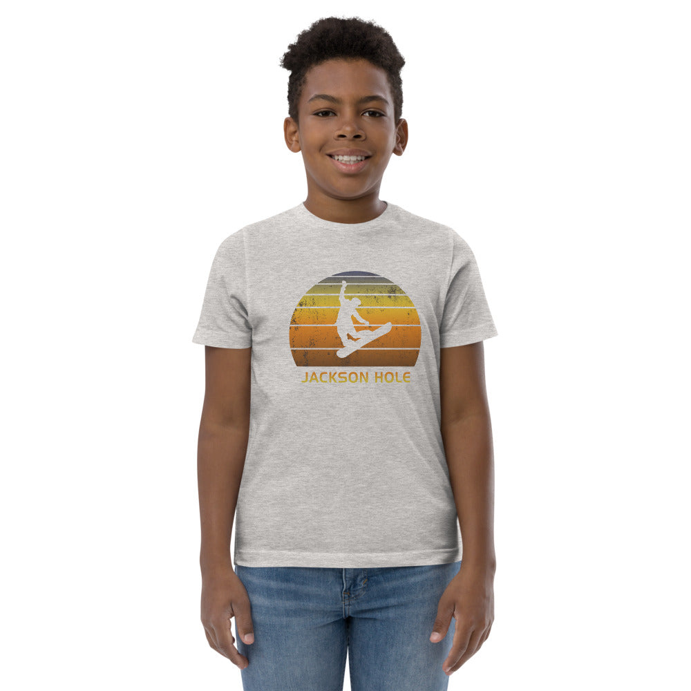 Retro Jackson Hole Wyoming Snowboarding Fan Youth Jersey T-Shirt