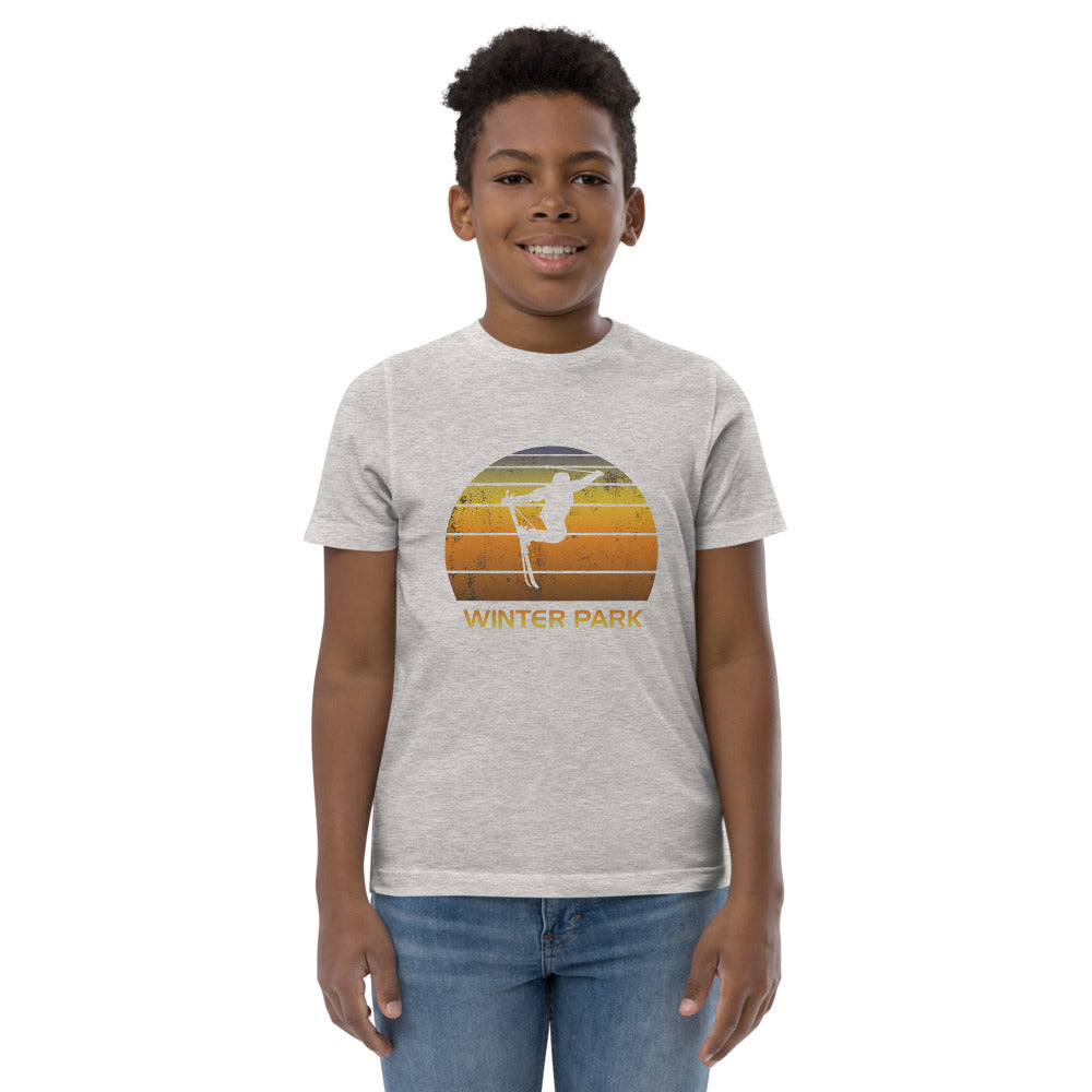 Cool Retro Winter Park Colorado Skiing Ski Fan Youth Jersey T-Shirt