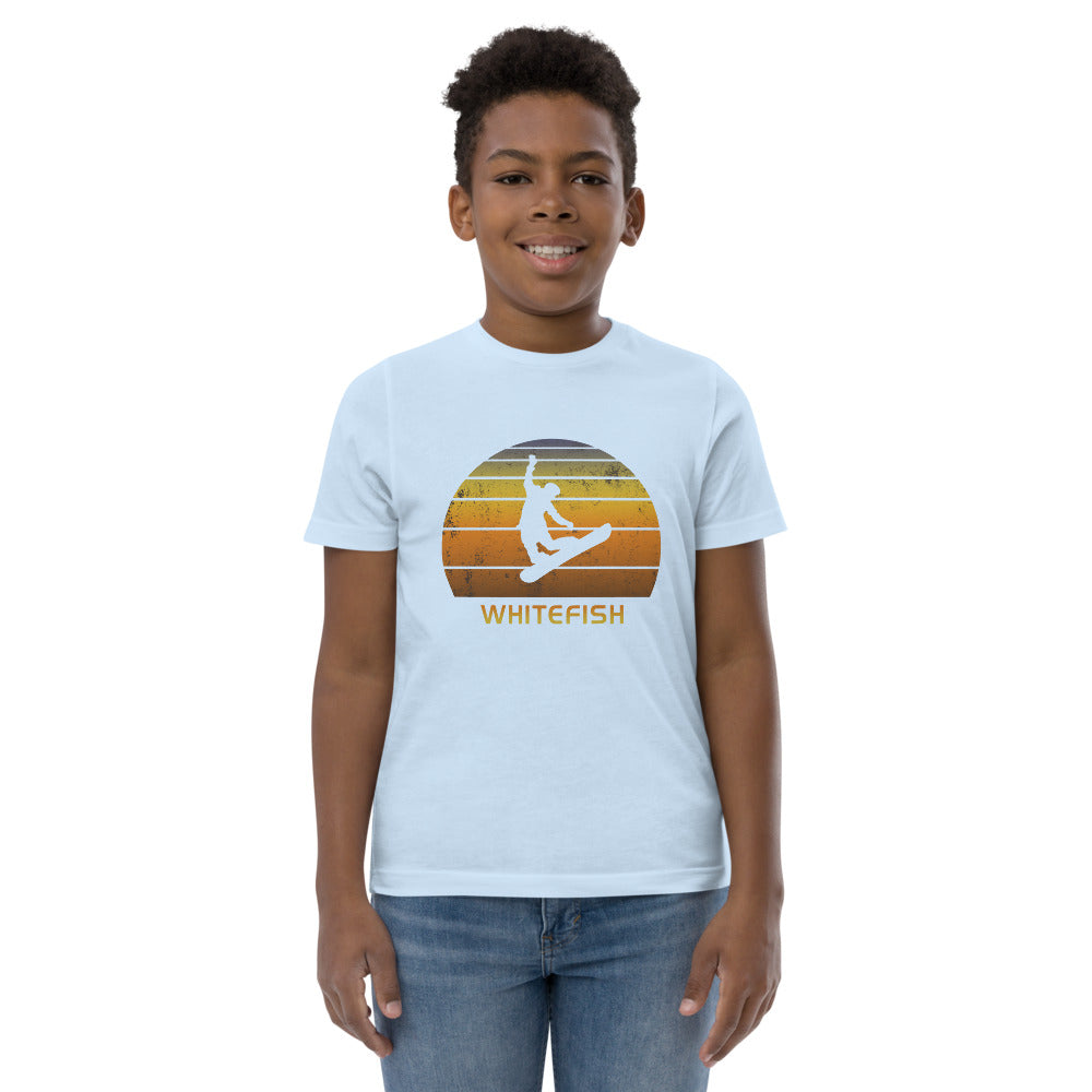 Retro Whitefish Montana Snowboarding Fan Youth Jersey T-Shirt