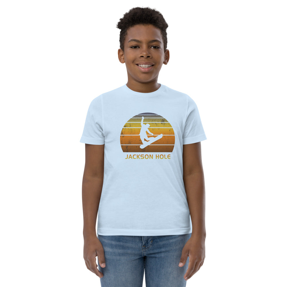 Retro Jackson Hole Wyoming Snowboarding Fan Youth Jersey T-Shirt