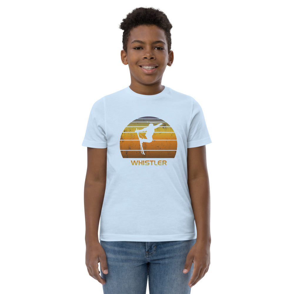 Cool Retro Whistler Canada Skiing Ski Fan Youth Jersey T-Shirt