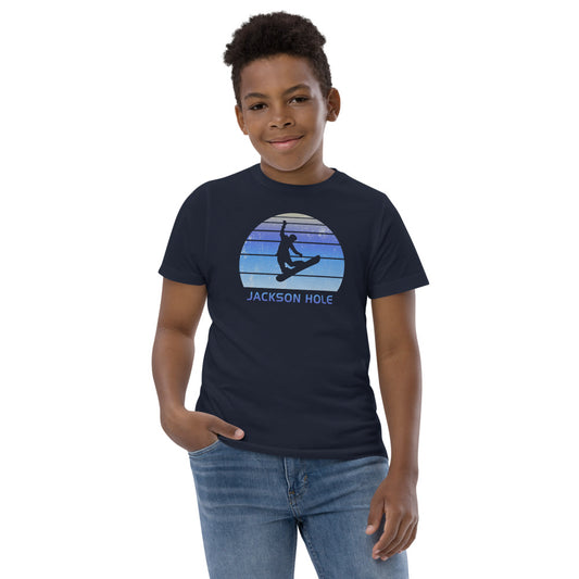 Retro Jackson Hole Wyoming Snowboarding Fan Youth Jersey T-Shirt