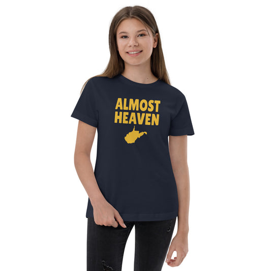 Almost Heaven West Virginia Fan College Football Youth Jersey T-Shirt