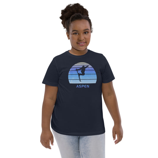 Retro Aspen Colorado Skiing Fan Youth Jersey T-Shirt