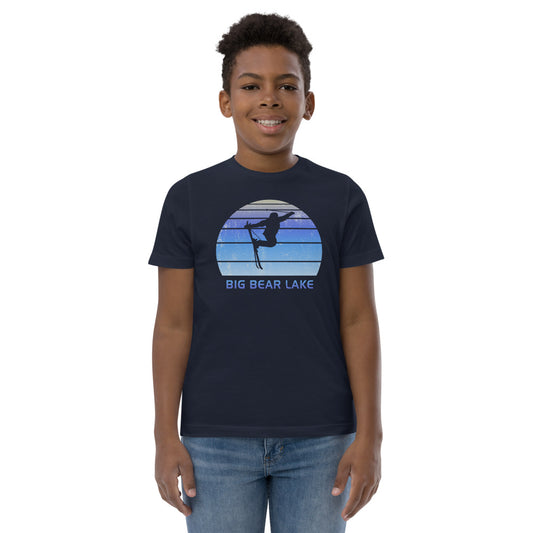 Retro Big Bear Lake California Skiing Fan Youth Jersey T-Shirt