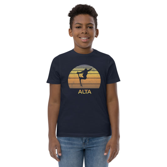 Cool Retro Alta Utah Skiing Ski Fan Youth Jersey T-Shirt