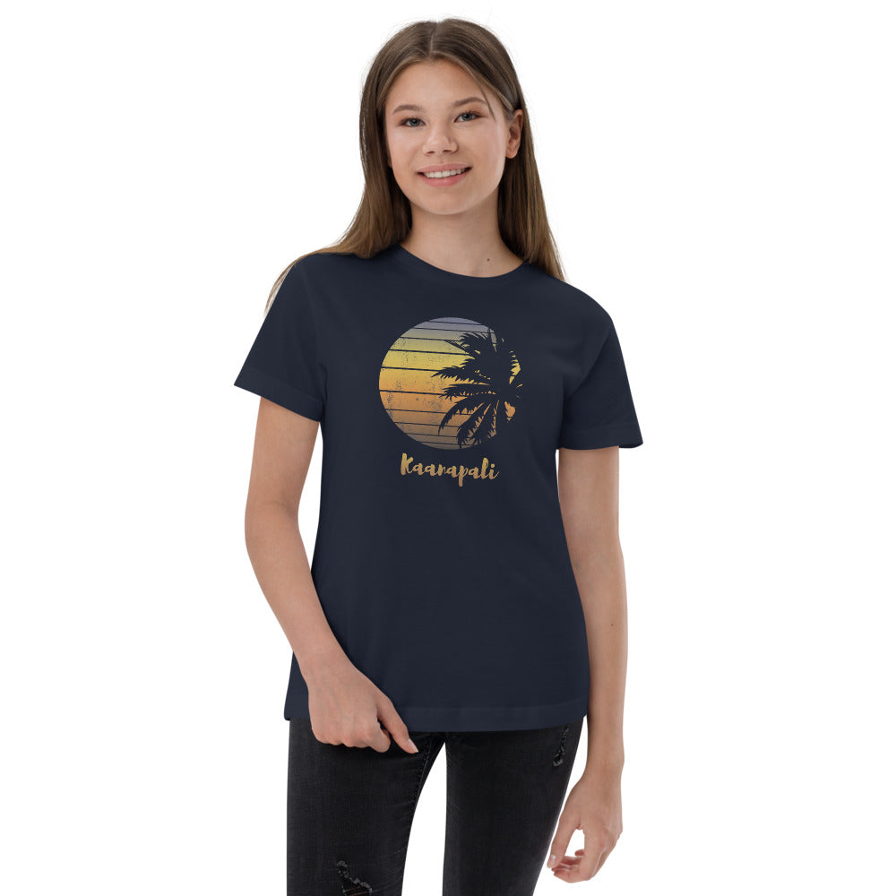 Retro Kaanapali Maui Hawaii Hawaiian Beach Vacation Souvenir Youth Jersey T-Shirt