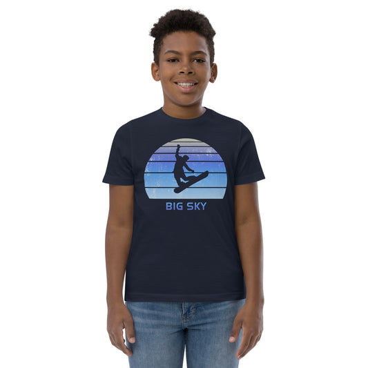 Retro Big Sky Montana Snowboarding Fan Youth Jersey T-Shirt