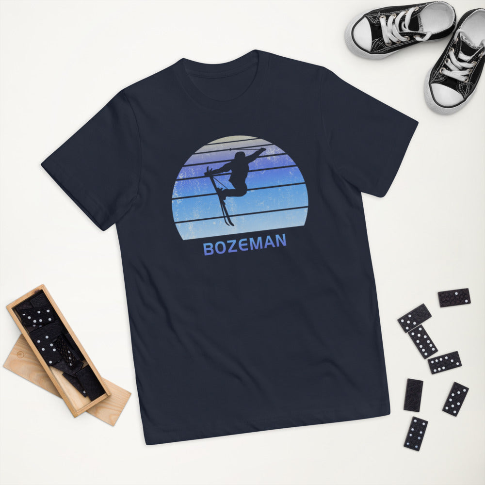 Retro Bozeman Montana Skiing Fan Youth Jersey T-Shirt