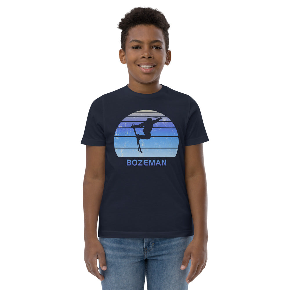 Retro Bozeman Montana Skiing Fan Youth Jersey T-Shirt