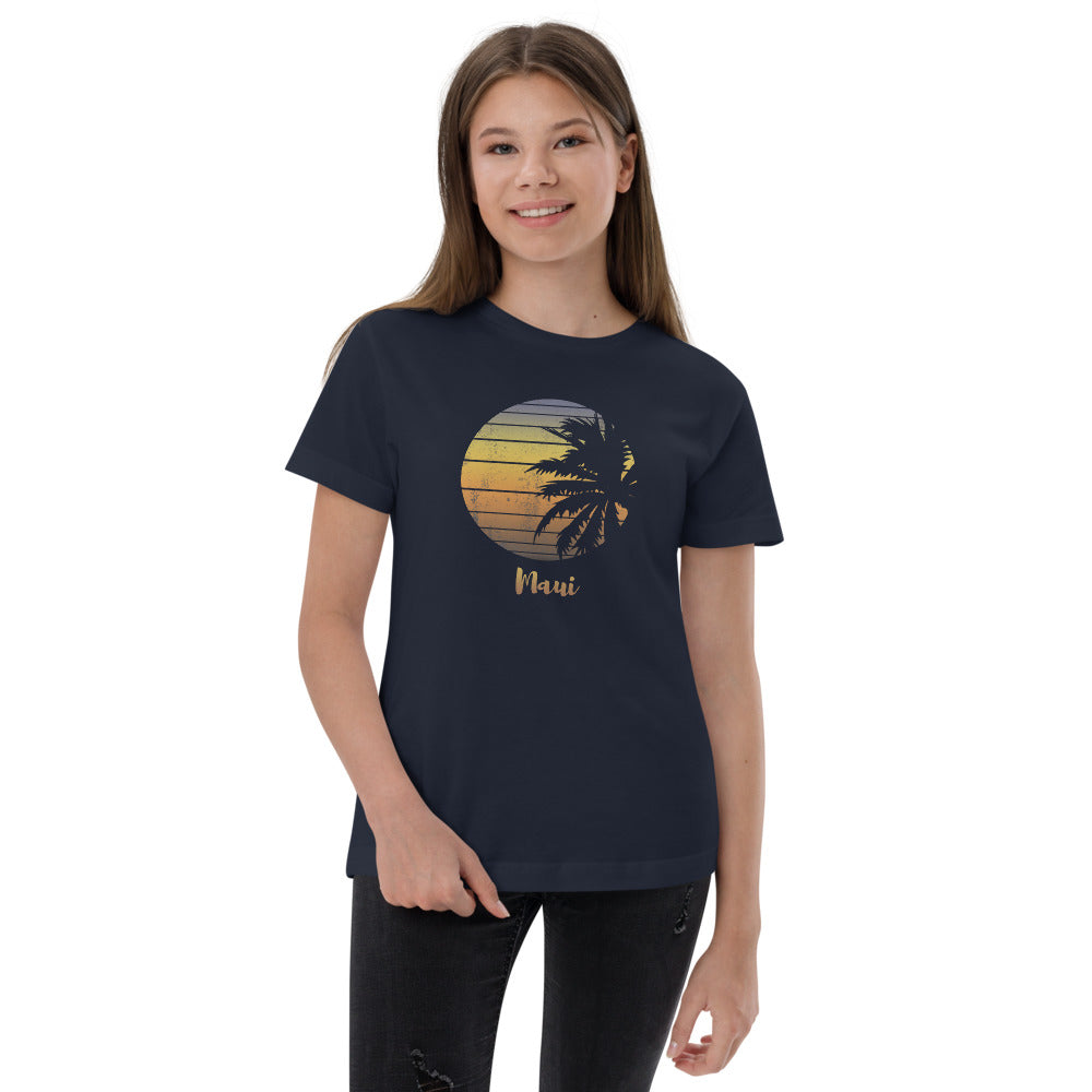 Retro Maui Hawaii Hawaiian Beach Vacation Souvenir Youth Jersey T-Shirt