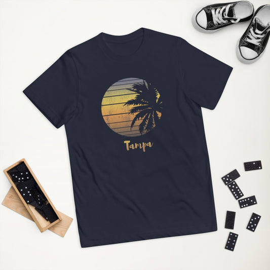 Retro Tampa Florida Beach Palm Tree Vacation Souvenir Youth Jersey T-Shirt