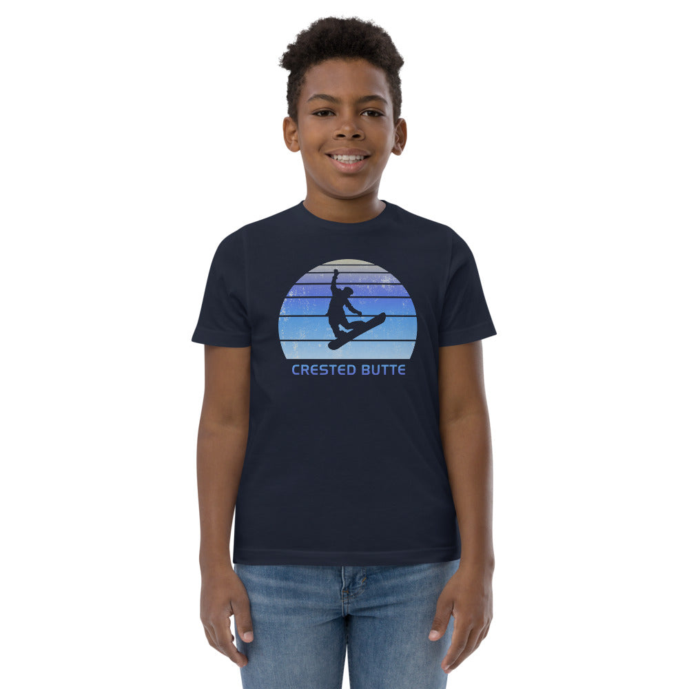 Retro Crested Butte Colorado Snowboarding Fan Youth Jersey T-Shirt