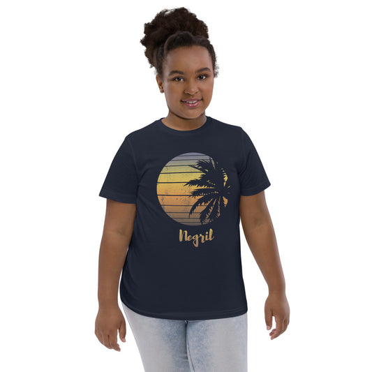 Retro Negril Jamaica Beach Palm Tree Vacation Souvenir Youth Jersey T-Shirt