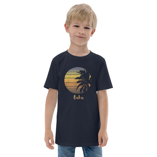 Retro Oahu Hawaii Hawaiian Beach Vacation Souvenir Youth Jersey T-Shirt