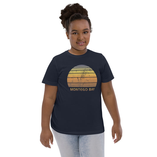 Retro Montego Bay Jamaica Beach Vacation Souvenir Youth Jersey T-Shirt