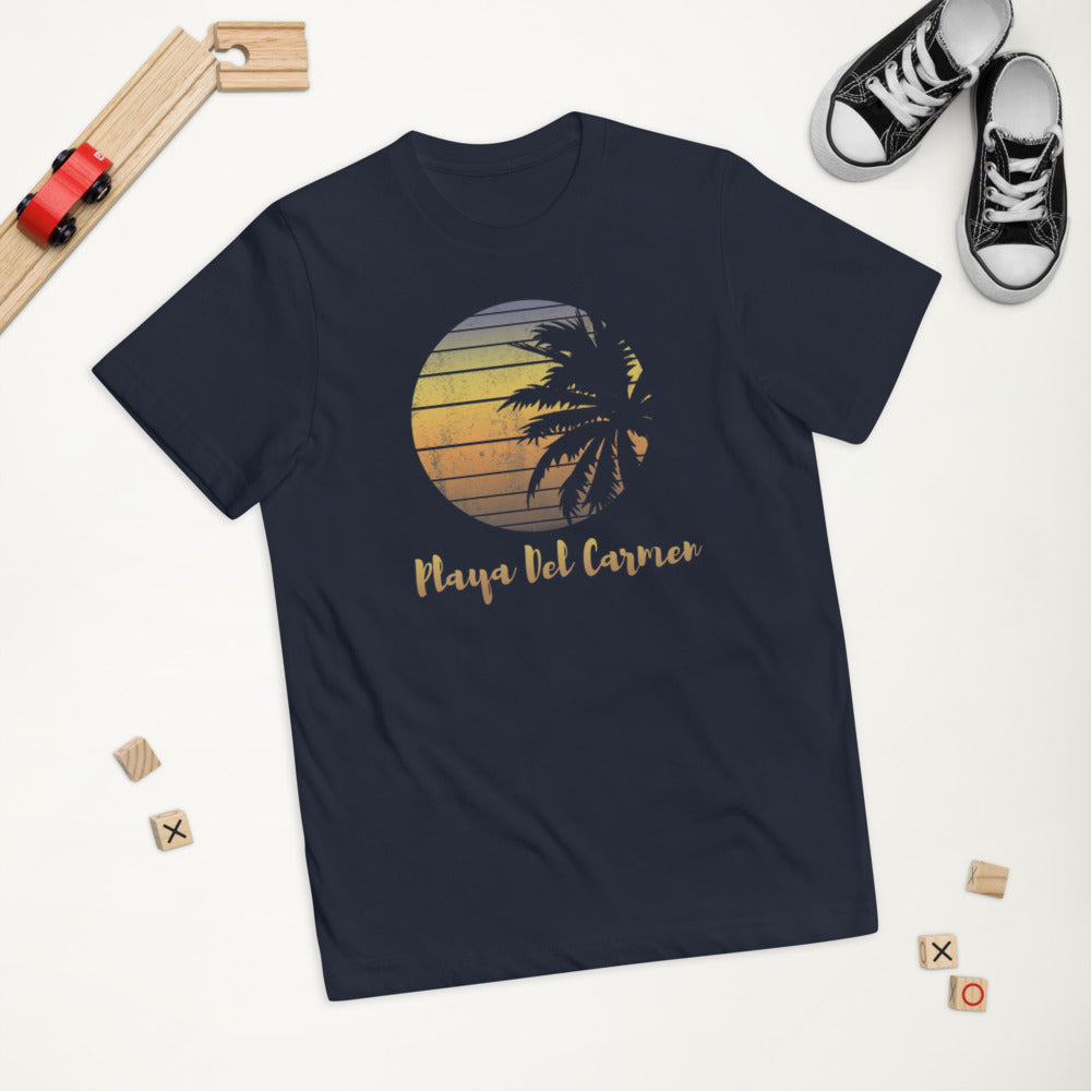 Retro Playa Del Carmen Mexico Beach Family Vacation Souvenir Youth Jersey T-Shirt