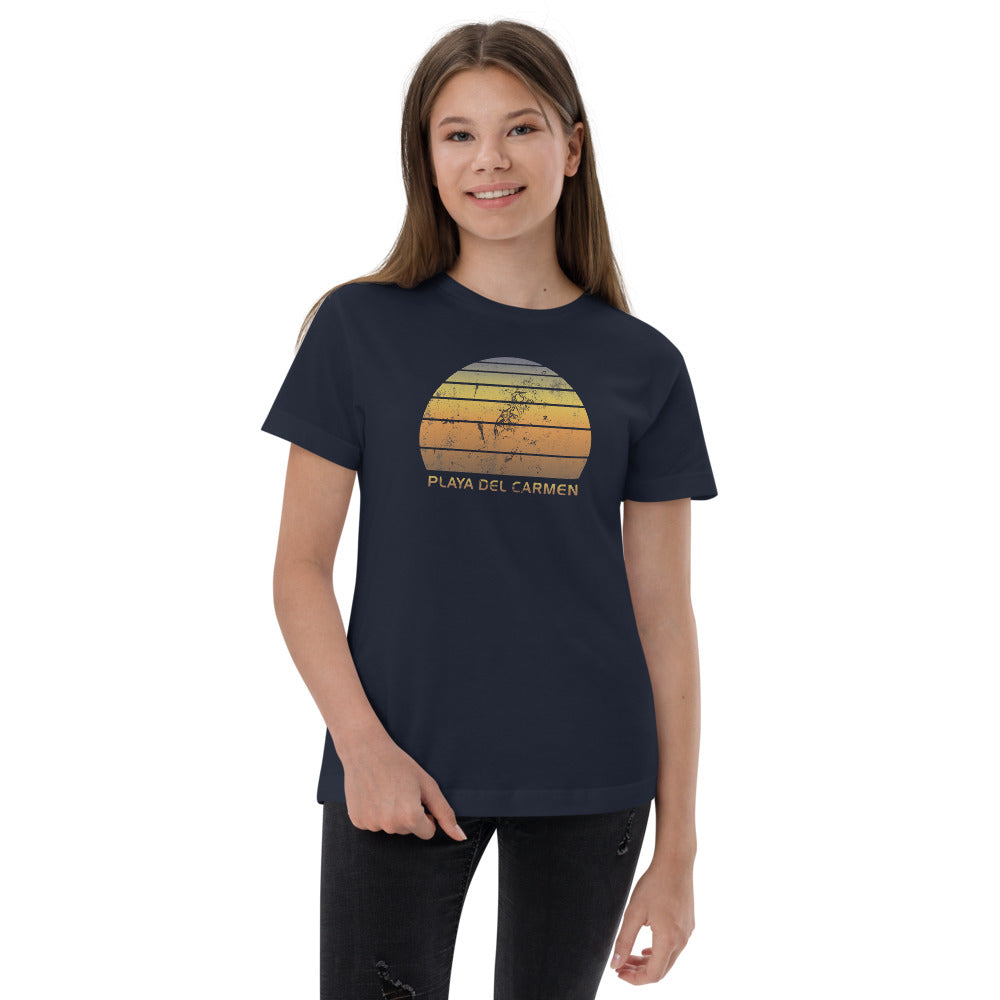 Retro Playa Del Carmen Mexico Mexican Beach Vacation Souvenir Youth Jersey T-Shirt