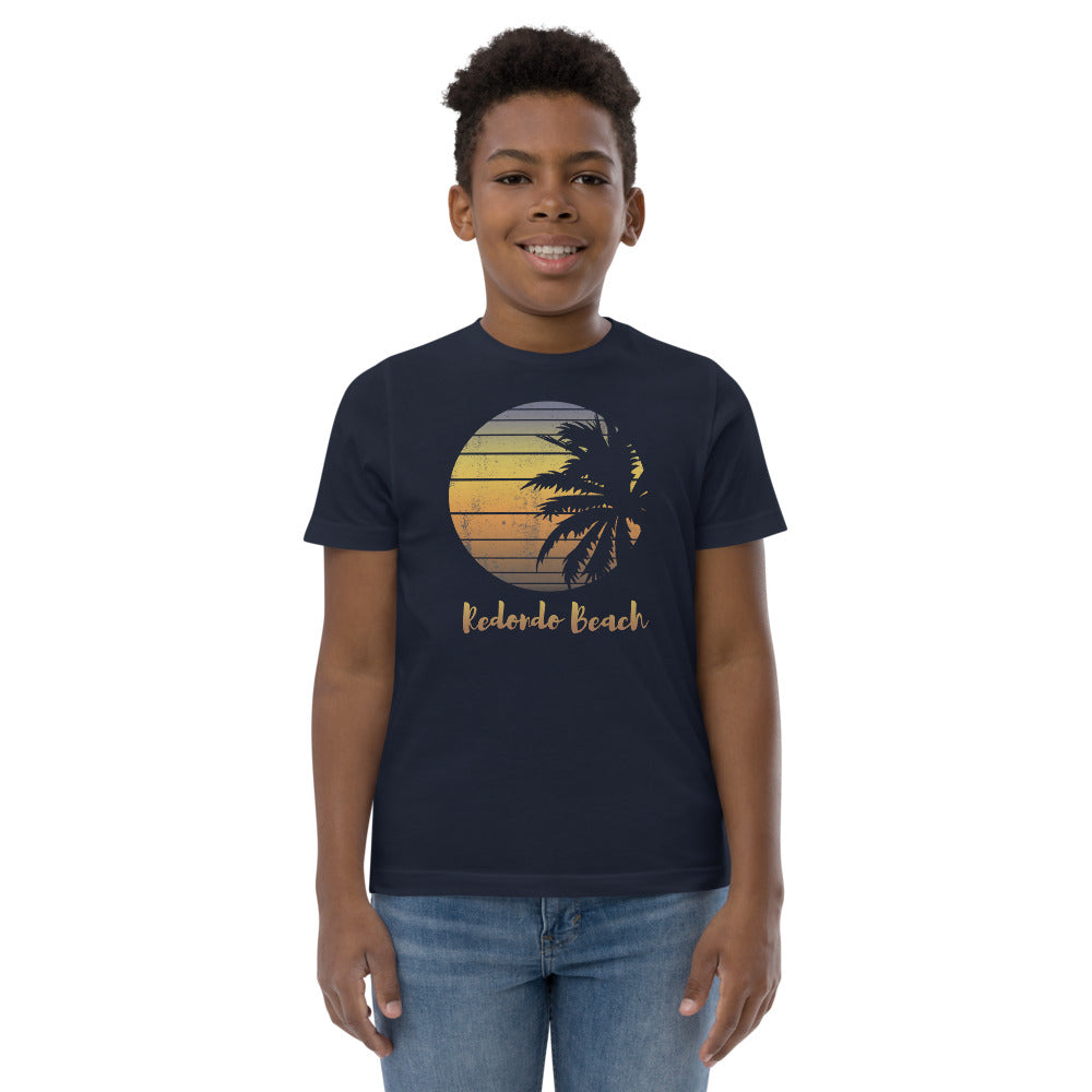 Retro Redondo Beach California Cool Vacation Souvenir Palm Tree Youth Jersey T-Shirt