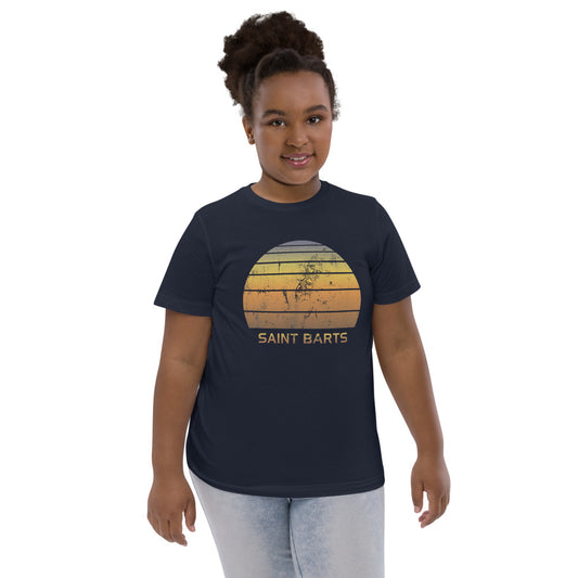 Retro Saint Barts Beach Vacation Souvenir Youth Jersey T-Shirt