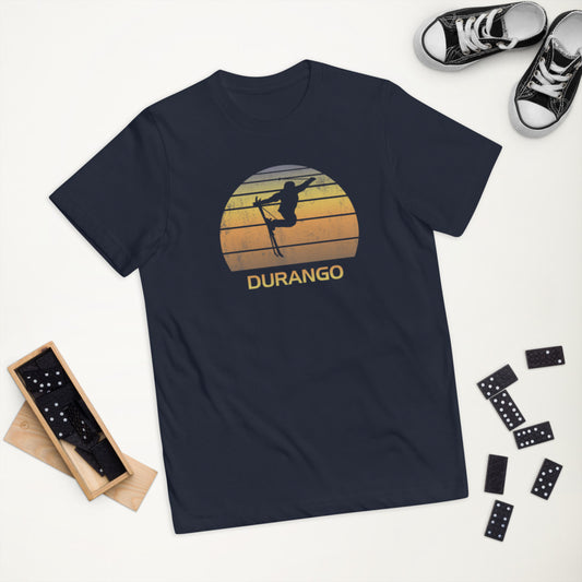 Cool Retro Durango Colorado Skiing Ski Fan Youth Jersey T-Shirt