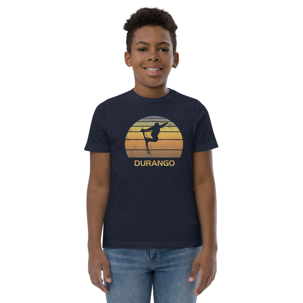 Cool Retro Durango Colorado Skiing Ski Fan Youth Jersey T-Shirt