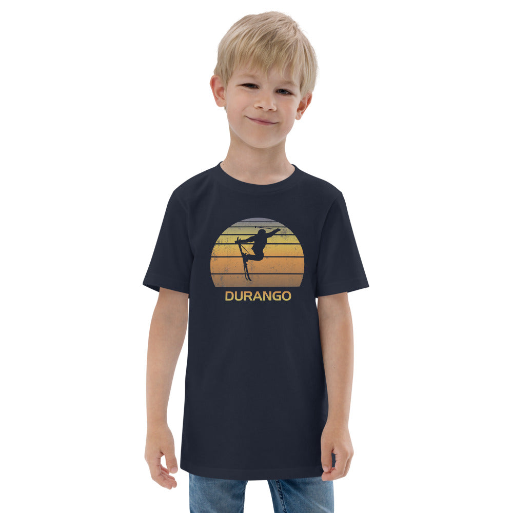 Cool Retro Durango Colorado Skiing Ski Fan Youth Jersey T-Shirt