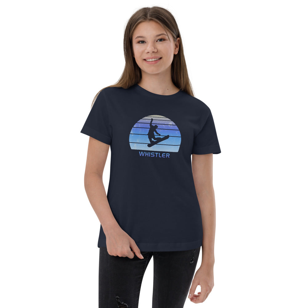 Retro Whistler Canada Snowboarding Fan Youth Jersey T-Shirt