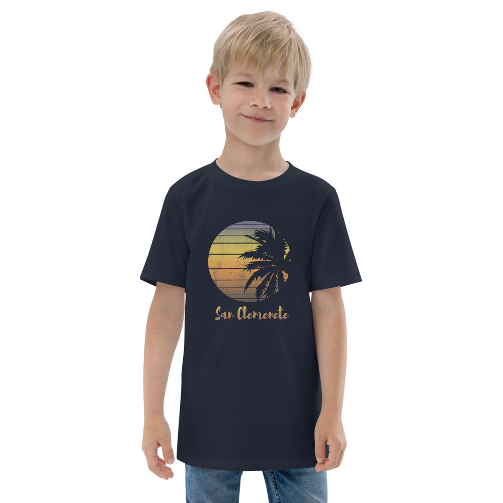 Retro San Clemente California Beach Vacation Souvenir Palm Tree Youth Jersey T-Shirt