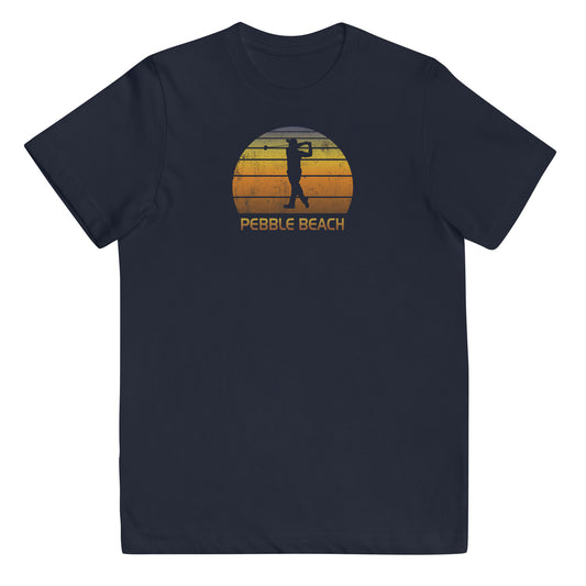 Cool Pebble Beach California Golf Vintage Sunset Youth Jersey T-Shirt