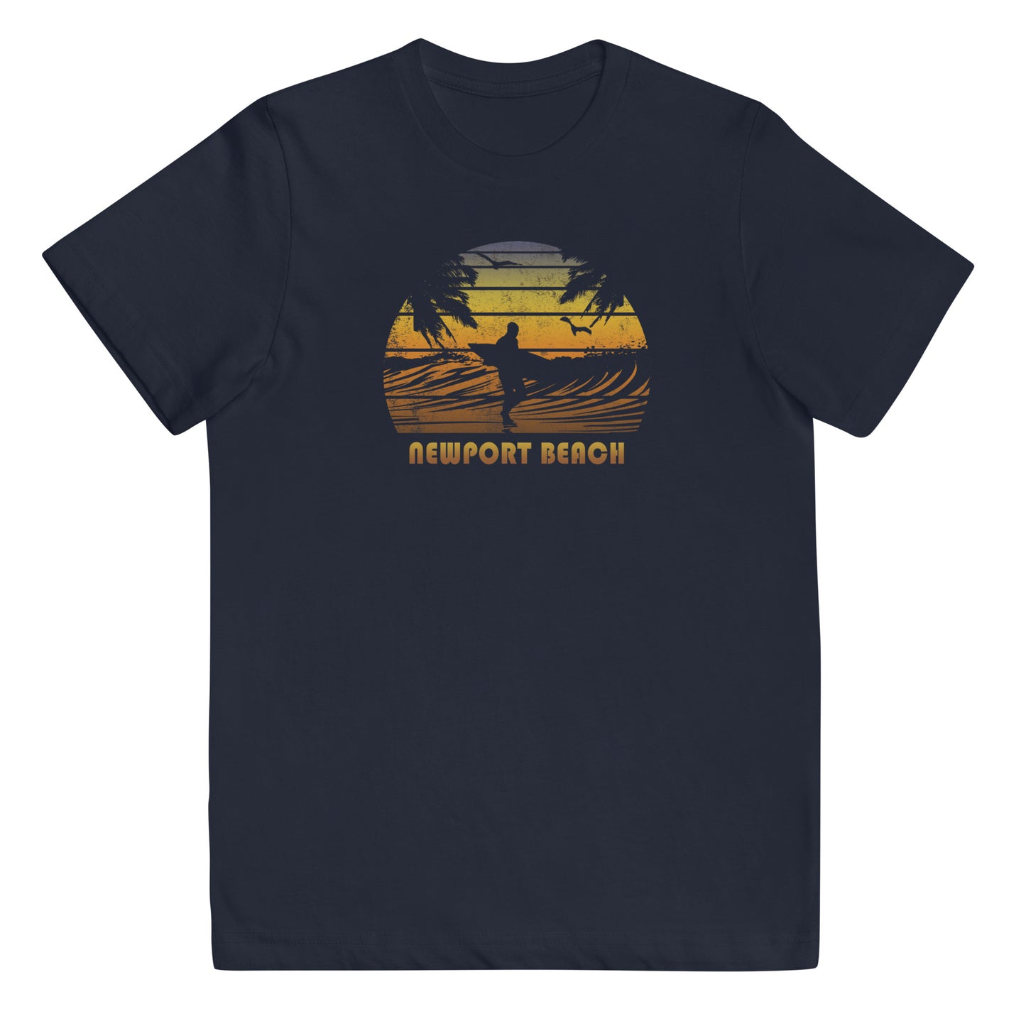 Retro Newport Beach California Surfing Fan Surfer Youth Jersey T-Shirt