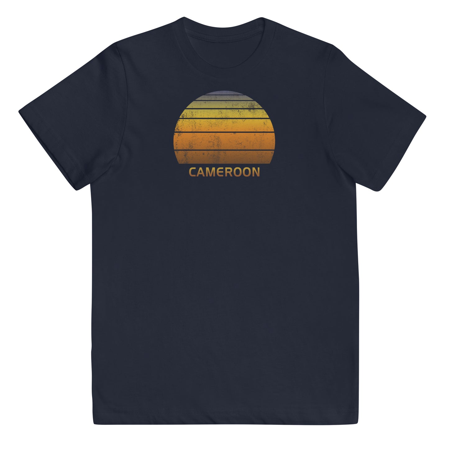 Retro Cameroon Africa Vacation Souvenir Sunset Youth Jersey T-Shirt