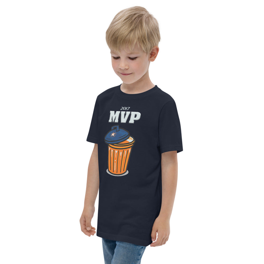 Anti Houston Baseball Funny Trash Can MVP Sarcastic Youth Jersey T-Shirt