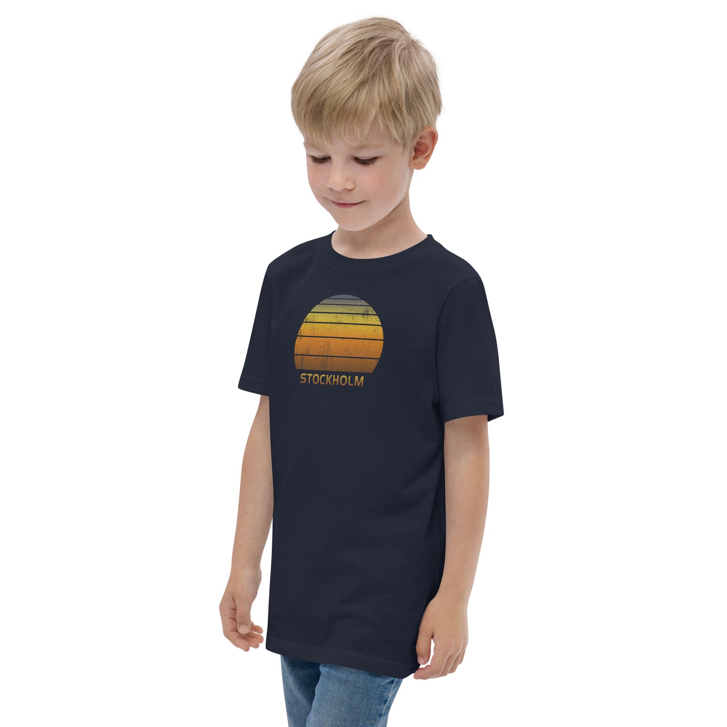 Retro Stockholm Sweden Vacation Souvenir Youth Jersey T-Shirt