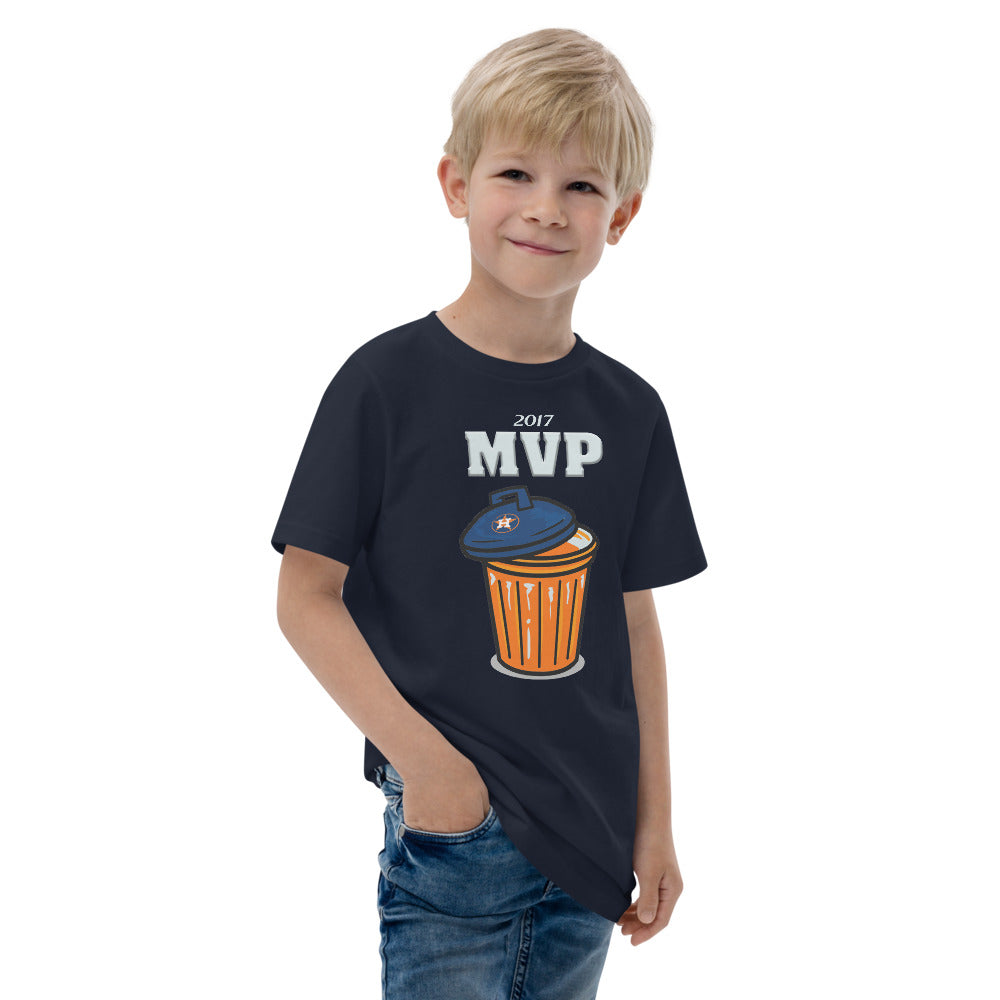 Anti Houston Baseball Funny Trash Can MVP Sarcastic Youth Jersey T-Shirt