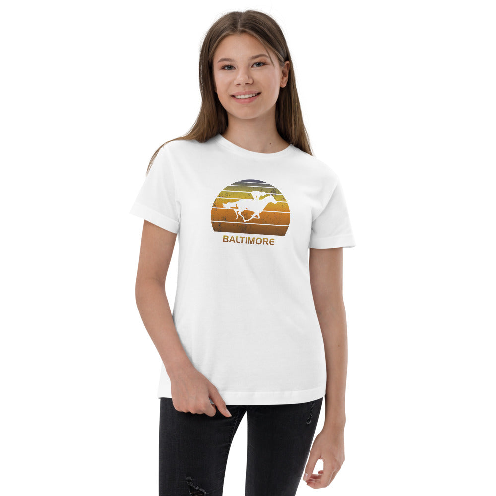 Retro Baltimore Horse Racing Track Derby Fan Youth Jersey T-Shirt