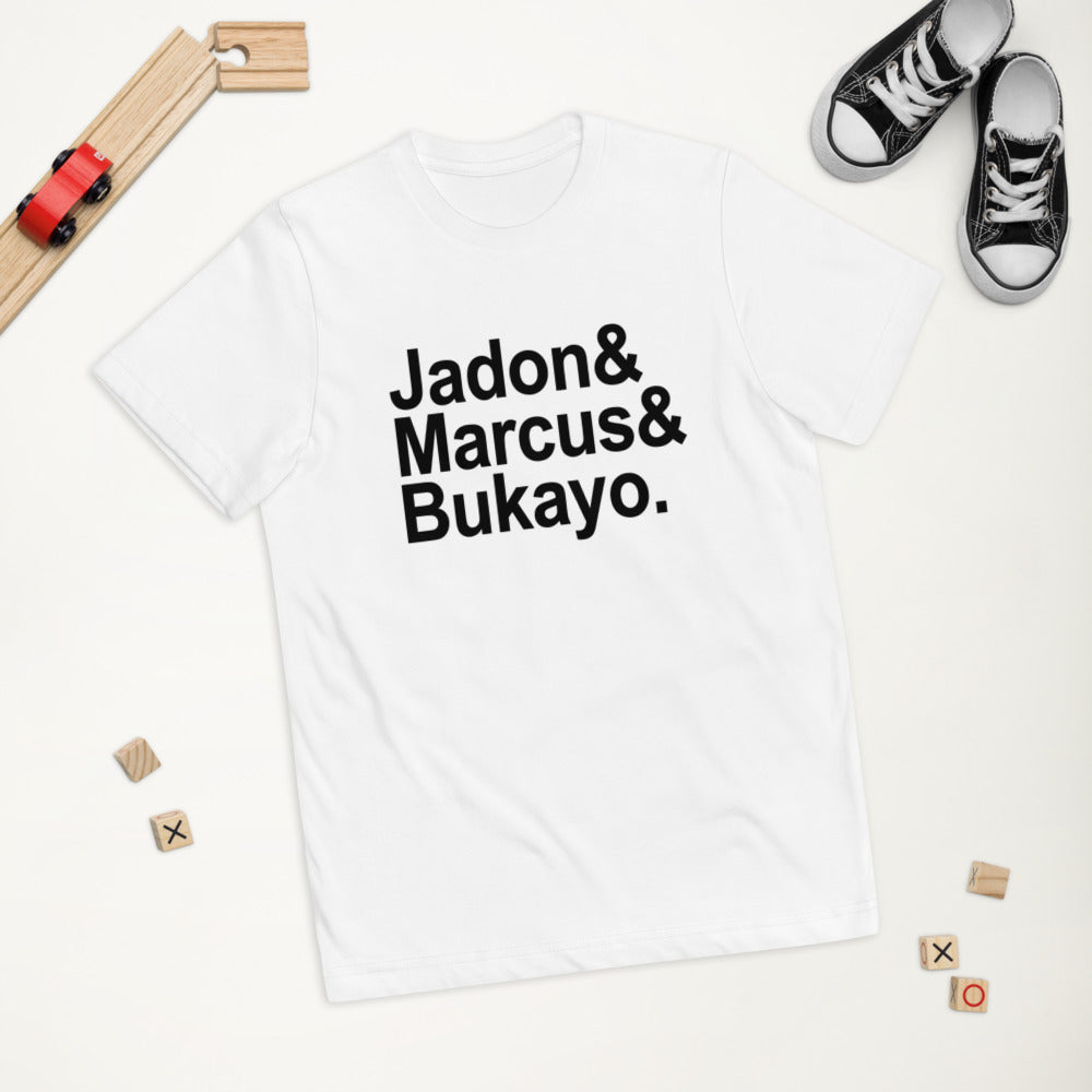 Jaydon Marcus Bukayo Slogan Soccer Football Fan Youth Jersey T-Shirt