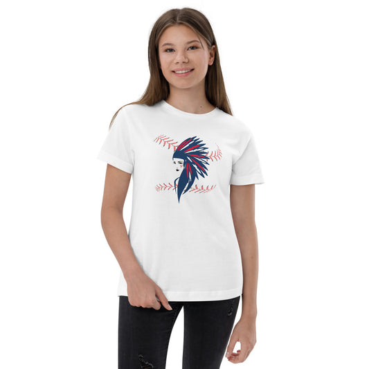 Cleveland Baseball Fan Female Indian Fan Youth Jersey T-Shirt