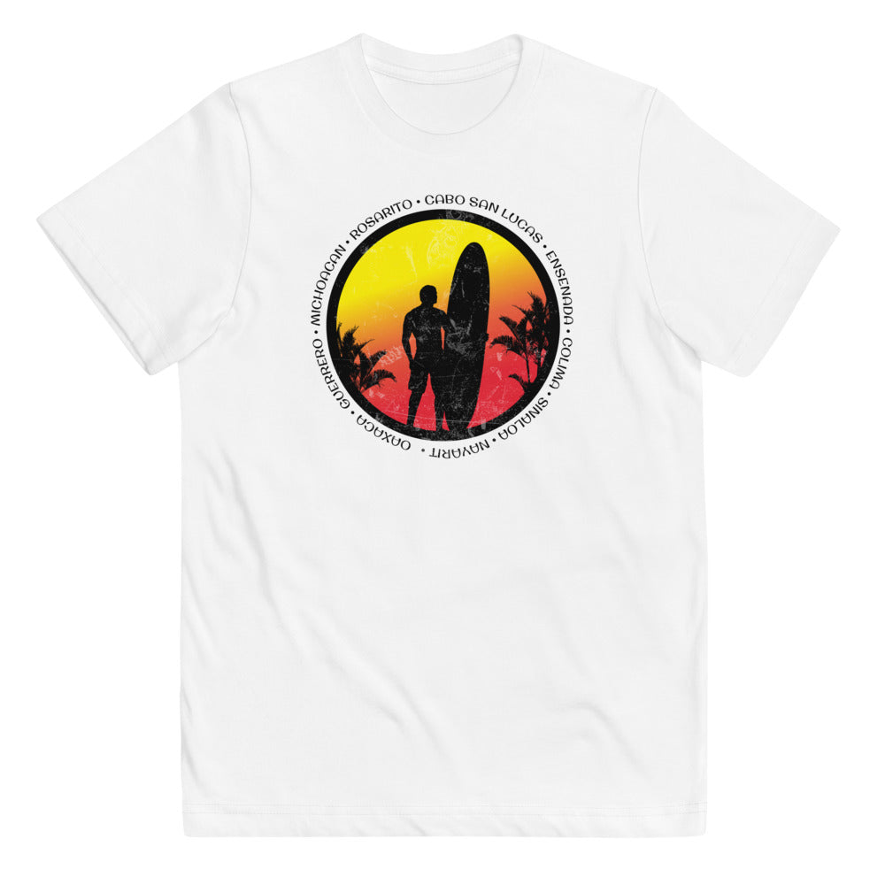 Cool Mexico Surf Fan Surfing Lover Beach Youth Jersey T-Shirt