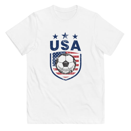 Retro USA Soccer Team Football Fan Country American Flag Youth Jersey T-Shirt