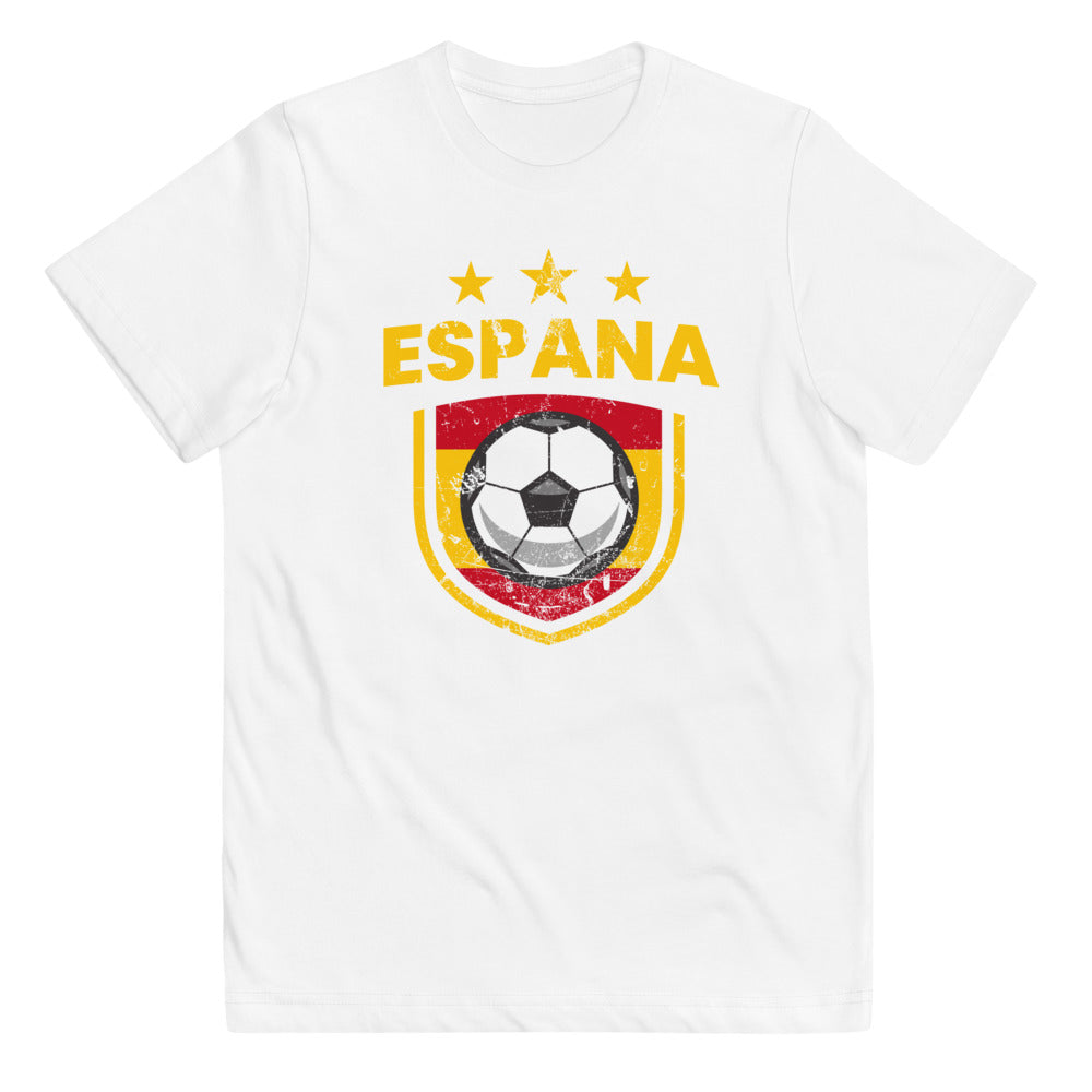 Retro Spain Soccer Team Football Fan Country Espana Spanish Flag Youth Jersey T-Shirt