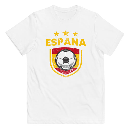 Retro Spain Soccer Team Football Fan Country Espana Spanish Flag Youth Jersey T-Shirt