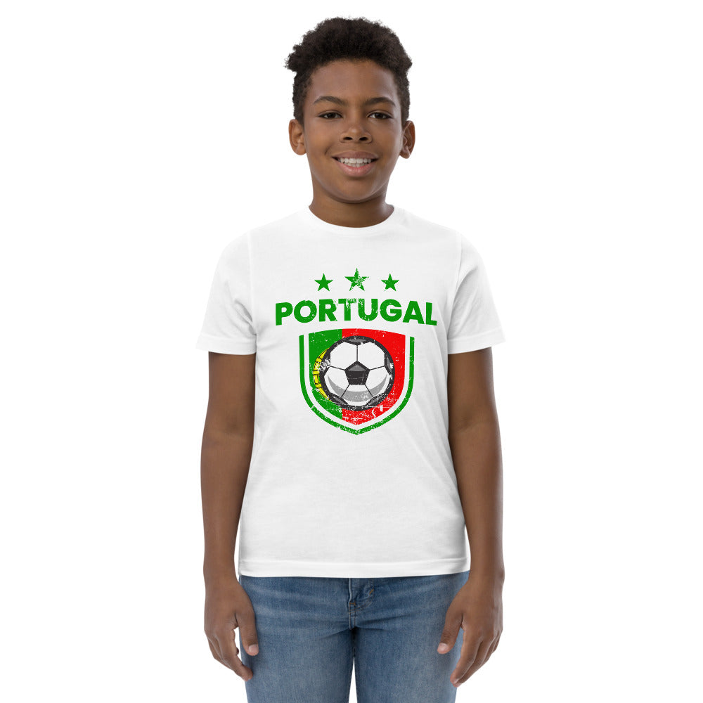 Retro Portugal Soccer Team Football Fan Country Portuguese Flag Youth Jersey T-Shirt