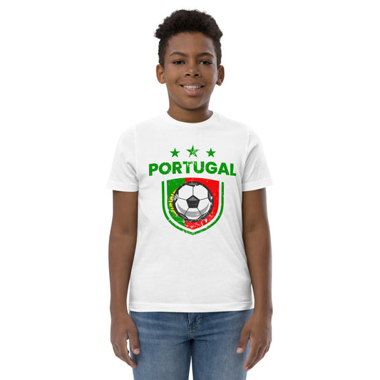 Retro Portugal Soccer Team Football Fan Country Portuguese Flag Youth Jersey T-Shirt