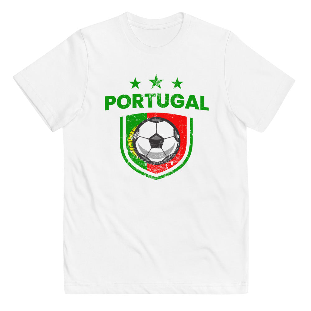 Retro Portugal Soccer Team Football Fan Country Portuguese Flag Youth Jersey T-Shirt